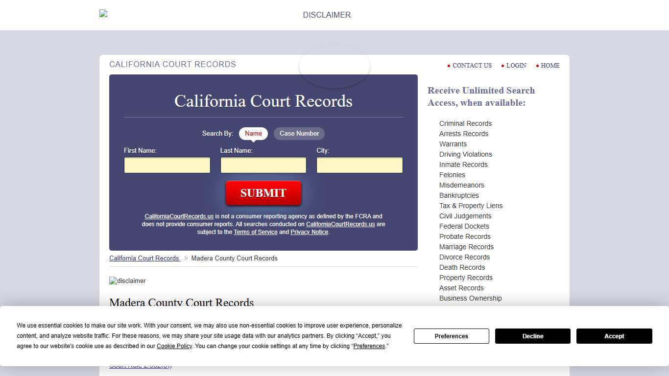 Madera County Court Records | CaliforniaCourtRecords.us