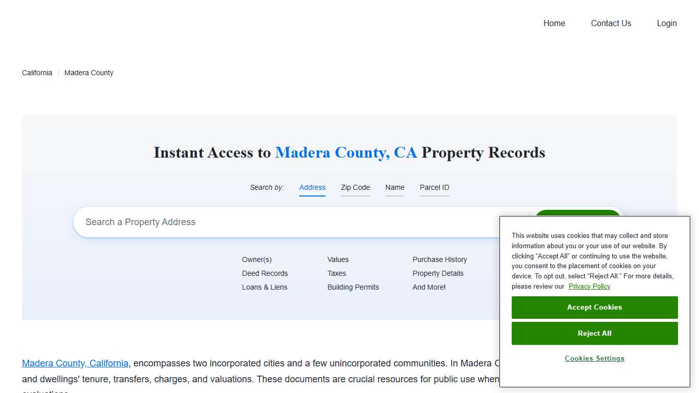 Madera County Property Records | Owners, Deeds, Permits