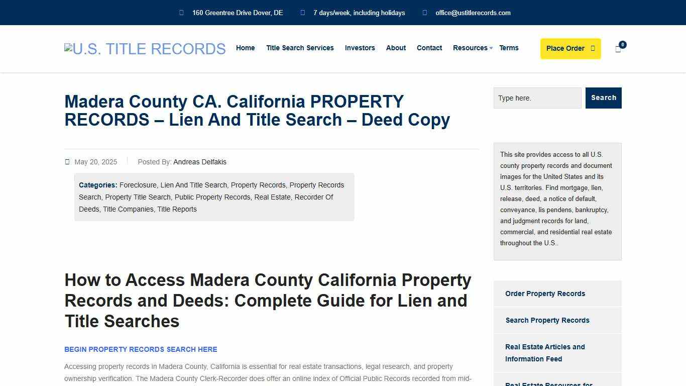 Madera County California Property Records Guide